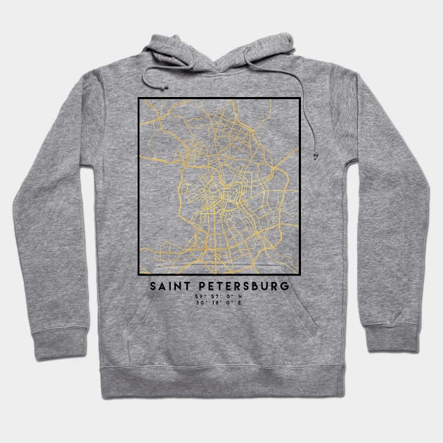 SAINT PETERSBURG CITY STREET MAP ART Hoodie by deificusArt